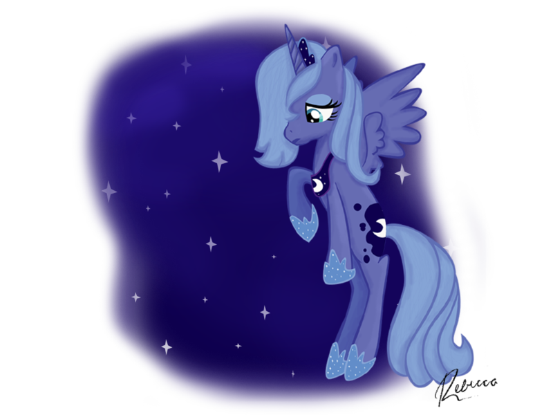 Size: 1024x768 | Tagged: artist:rebeccahull45, derpibooru import, princess luna, s1 luna, safe, solo