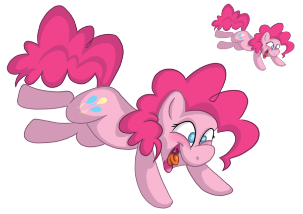 Size: 600x424 | Tagged: artist:maylee, derpibooru import, jumping, pinkie pie, safe, smiling, solo