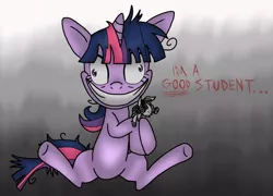 Size: 866x622 | Tagged: artist:trinitythewerewolf33, derpibooru import, insanity, safe, smarty pants, solo, twilight snapple, twilight sparkle