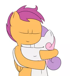 Size: 1100x1200 | Tagged: artist:pvryohei, derpibooru import, female, hug, male, oc, oc:tagalong, safe, shipping, straight, sweetie belle