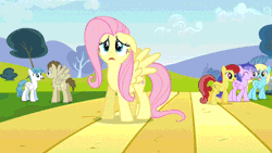 Size: 640x360 | Tagged: safe, derpibooru import, screencap, cloud kicker, crescent pony, derpy hooves, fluttershy, golden glory, lightning bolt, mane moon, merry may, purple waters, rainbowshine, sassaflash, silverspeed, spring melody, sprinkle medley, unnamed pony, warm front, white lightning, pegasus, pony, hurricane fluttershy, animated, background pony, eyeball, fear, female, gritted teeth, hyperventilating, male, mare, merriwether, nightmare fuel, panic attack, scared, shivering, spread wings, stallion, track, wide eyes