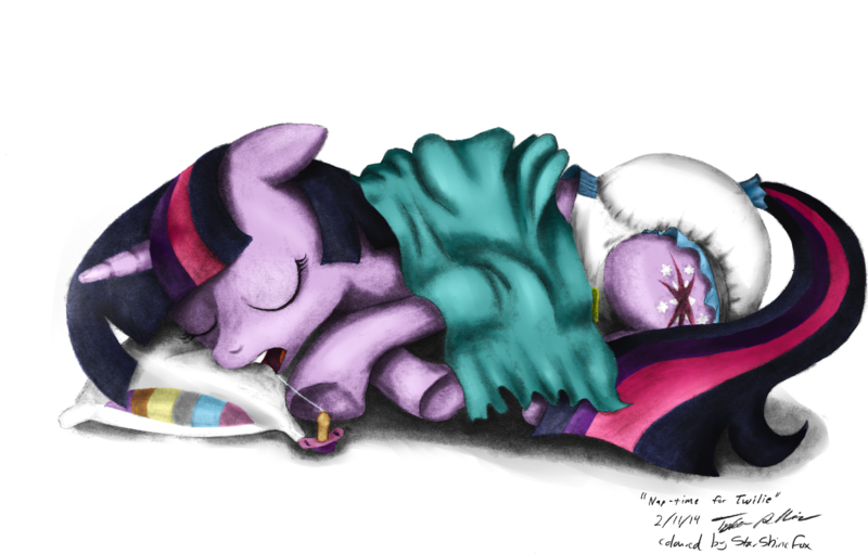 Size: 1280x818 | Tagged: adult foal, artist:millenniumf, blanket, color edit, derpibooru import, diaper, diaper fetish, drool, pacifier, pillow, poofy diaper, questionable, sleeping, solo, twilight sparkle