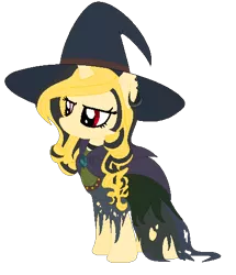 Size: 443x514 | Tagged: safe, artist:blackholeii, derpibooru import, oc, oc:fine print, unofficial characters only, pony, unicorn, clothes, costume, hat, nightmare night, solo, witch