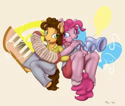 Size: 2300x1950 | Tagged: safe, artist:alasou, deleted from derpibooru, derpibooru import, cheese sandwich, pinkie pie, anthro, earth pony, unguligrade anthro, accordion, bubble berry, flugelhorn, grilled cheese (r63), musical instrument, rule 63, unshorn fetlocks