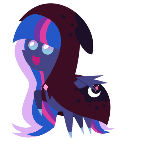 Size: 898x889 | Tagged: dead source, safe, artist:tenebristayga, derpibooru import, oc, oc:princess sparkling night, unofficial characters only, alicorn, pony, alicorn oc, cape, clothes, magical lesbian spawn, offspring, parent:princess luna, parent:twilight sparkle, parents:twiluna, pointy ponies, simple background, solo, transparent background