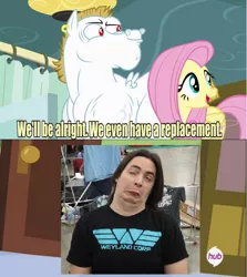 Size: 636x712 | Tagged: safe, derpibooru import, bulk biceps, fluttershy, arin hanson, egoraptor, exploitable meme, game grumps, meme, replacement meme