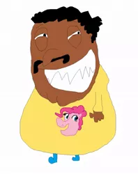Size: 795x1004 | Tagged: 1000 hours in ms paint, artist:supmandude, barely pony related, cleveland brown, clothes, derpibooru import, human, ms paint, pinkie pie, safe, shirt, wtf