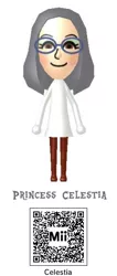 Size: 264x620 | Tagged: 3ds, derpibooru import, human, humanized, mii, nintendo, princess celestia, qr code, safe, solo, wii u