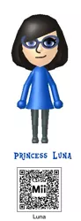 Size: 237x646 | Tagged: 3ds, derpibooru import, human, humanized, mii, nintendo, princess luna, qr code, safe, solo, wii u