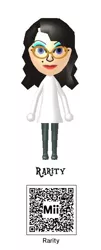 Size: 263x650 | Tagged: 3ds, derpibooru import, human, humanized, mii, nintendo, qr code, rarity, safe, solo, wii u