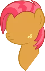 Size: 709x1101 | Tagged: artist:leapingriver, babs seed, derpibooru import, filly, freckles, frown, head, minimalist, no eyes, one bad apple, portrait, profile, safe, simple background, solo, transparent background, vector