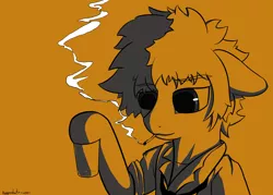 Size: 3500x2500 | Tagged: anime, artist:keeponhatin, cigarette, clothes, cowboy bebop, crossover, derpibooru import, drinking, safe, smoking, solo, spike spiegel