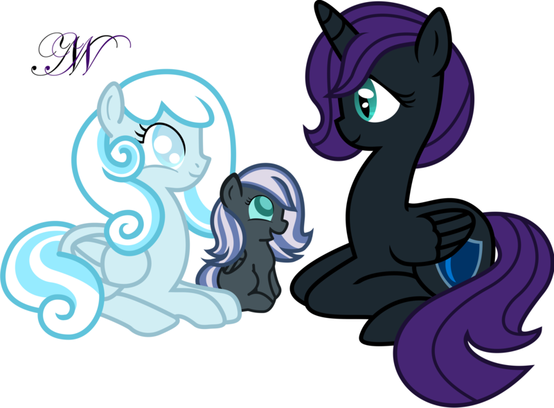Size: 8000x5893 | Tagged: safe, artist:creativenyx, artist:ragingpeppers, derpibooru import, oc, oc:nightdrop, oc:nyx, oc:snowdrop, unofficial characters only, alicorn, pony, absurd resolution, alicorn oc, female, lesbian, magical lesbian spawn, offspring, parent:oc:nyx, parent:oc:snowdrop, parents:oc x oc, parents:snownyx, shipping, simple background, snownyx, transparent background, vector