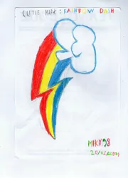 Size: 2436x3390 | Tagged: safe, artist:miky94c, artist:miky98, derpibooru import, rainbow dash, cutie mark, drawing, traditional art