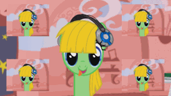 Size: 800x450 | Tagged: safe, artist:nicoboss143, derpibooru import, oc, oc:viva reverie, unofficial characters only, animated, headbob, headphones, looking at you, loop, made in france, pewdiepie, reference, solo, tongue out, youtube link