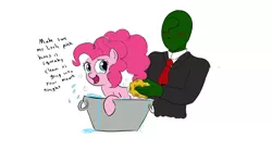 Size: 3000x1800 | Tagged: suggestive, artist:frikdikulous, derpibooru import, pinkie pie, oc, oc:anon, earth pony, human, pony, bath, bathtub, bubble, colored, female, implied oral, implied sex, mare, simple background, sketch, sponge