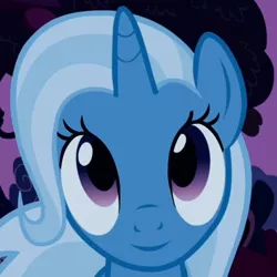 Size: 530x530 | Tagged: safe, derpibooru import, edit, edited screencap, screencap, trixie, pony, unicorn, boast busters, cropped, cute, diatrixes, female, inverted mouth, mare, smiling, solo