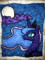 Size: 2448x3264 | Tagged: artist:golemgeekery, craft, derpibooru import, irl, photo, princess luna, quilt, safe, solo