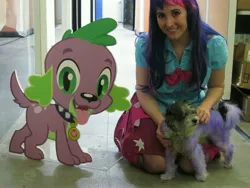 Size: 3444x2594 | Tagged: safe, artist:knowledgefairy, derpibooru import, spike, twilight sparkle, dog, human, equestria girls, cosplay, irl, irl human, photo, spike the dog, torture