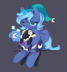 Size: 746x794 | Tagged: animal, artist:ende26, cute, derpibooru import, filly, hat, mug, nightcap, plushie, princess luna, safe, sheep, sitting, solo, woona