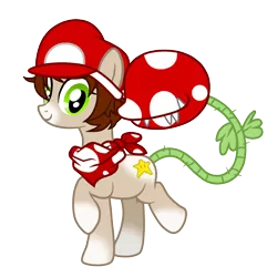 Size: 1400x1400 | Tagged: artist:theodoresfan, augmented tail, derpibooru import, mario, monster pony, oc, oc:8-bit, original species, piranha plant pony, safe, solo, super mario bros., unofficial characters only