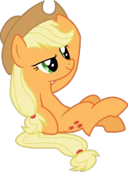 Size: 10375x13857 | Tagged: absurd resolution, applejack, artist:nosfrat, derpibooru import, fall weather friends, safe, simple background, sitting, solo, transparent background, vector