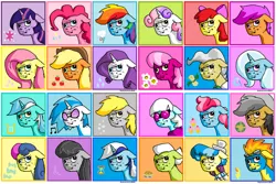 Size: 1095x730 | Tagged: safe, artist:babakinkin, derpibooru import, apple bloom, applejack, bon bon, cheerilee, cup cake, daring do, derpy hooves, fluttershy, granny smith, lyra heartstrings, mayor mare, minuette, octavia melody, photo finish, pinkie pie, rainbow dash, rarity, sapphire shores, scootaloo, spitfire, sweetie belle, sweetie drops, trixie, twilight sparkle, vinyl scratch, pegasus, pony, cutie mark crusaders, everypony, female, mane six, mare, me gusta, meme, rage face