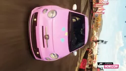 Size: 1280x720 | Tagged: abarth, abarth 500, car, cutie mark, derpibooru import, fiat, fiat 500, forza horizon, itasha, pinkie pie, safe