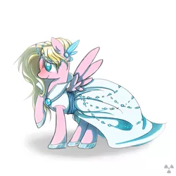 Size: 700x700 | Tagged: safe, artist:radioactive-k, derpibooru import, oc, unofficial characters only, pegasus, pony, clothes, dress, gala dress, solo
