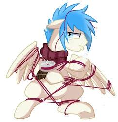 Size: 1032x1060 | Tagged: safe, artist:pepooni, derpibooru import, oc, unofficial characters only, pegasus, pony, angry, clothes, male, pouting, scarf, simple background, solo, stallion, string, transparent background, vector