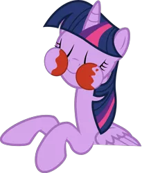 Size: 6000x7326 | Tagged: safe, artist:byteslice, derpibooru import, twilight sparkle, twilight sparkle (alicorn), alicorn, pony, twilight time, .svg available, absurd resolution, eyes closed, female, ketchup, mare, messy, messy eating, puffy cheeks, simple background, smiling, solo, that pony sure does love burgers, transparent background, twilight burgkle, twilight slobble, vector