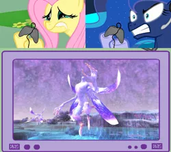 Size: 1126x1000 | Tagged: absolute virtue, derpibooru import, exploitable meme, final fantasy, final fantasy xi, fluttercry, fluttershy, gamer luna, gamer meme, gamershy, meme, obligatory pony, princess luna, safe, that one boss, tv meme