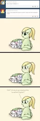 Size: 641x1949 | Tagged: safe, artist:arvaus, derpibooru import, princess celestia, princess luna, queen chrysalis, ponified, pegasus, pony, ask woona and tia, ask, cewestia, cute, disguise, disguised changeling, female, filly, foalsitter, sleeping, species swap, tumblr, wing blanket, woona, younger