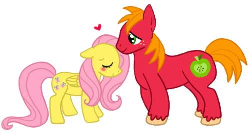 Size: 504x266 | Tagged: safe, artist:mango-blossom, derpibooru import, big macintosh, fluttershy, earth pony, pony, fluttermac, heart, male, shipping, stallion, straight