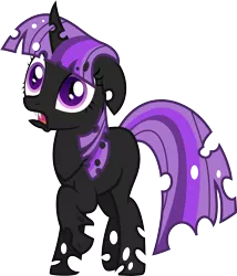 Size: 3156x3692 | Tagged: artist:drakizora, changeling, changelingified, derpibooru import, purple changeling, safe, simple background, solo, transparent background, twilight sparkle, vector