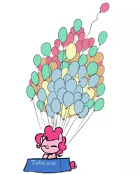 Size: 1600x2000 | Tagged: artist:valcron, balloon, cute, derpibooru import, pinkie pie, safe, smiling, solo, table
