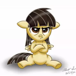 Size: 894x894 | Tagged: artist:aleximusprime, derpibooru import, filly, pouting, sabrina alberghetti, safe, sibsy, solo, unamused, wild fire, younger