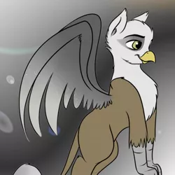 Size: 1442x1442 | Tagged: safe, artist:meggchan, derpibooru import, oc, oc:silver lining, unofficial characters only, gryphon, solo