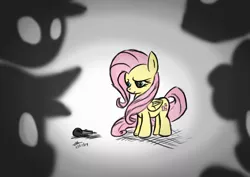 Size: 1748x1240 | Tagged: artist:mrasianhappydude, derpibooru import, fluttershy, microphone, safe, stage fright