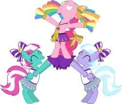 Size: 971x823 | Tagged: artist:jeatz-axl, cheerleader, cheerleader pinkie, cheerleading, clothes, derpibooru import, lilac sky, pinkie pie, pom pom, rainbow falls, safe, simple background, skirt, spring step, sunlight spring, transparent background, vector