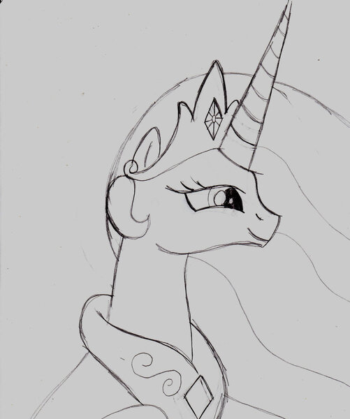 Size: 817x979 | Tagged: artist:ced75, derpibooru import, monochrome, princess celestia, safe, sketch, solo