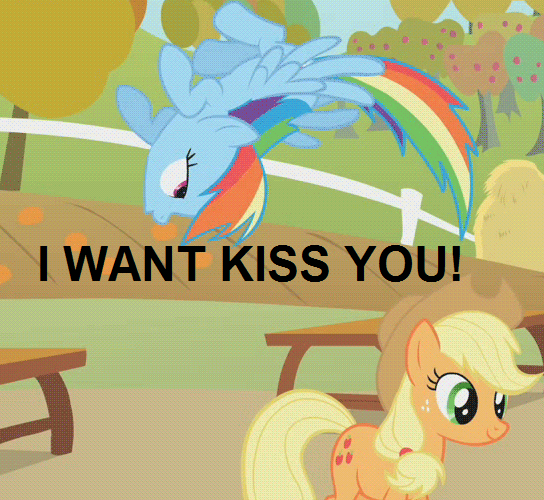 Size: 544x500 | Tagged: safe, derpibooru import, edit, edited screencap, screencap, applejack, rainbow dash, fall weather friends, appledash, female, grammar error, lesbian, shipping, text