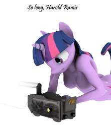 Size: 658x745 | Tagged: 3d, anthro, artist:sparkyfox, barbie doll anatomy, breasts, cg, crying, derpibooru import, female, ghostbusters, nudity, sfm pony, simple background, solo, suggestive, transparent background, twilight sparkle