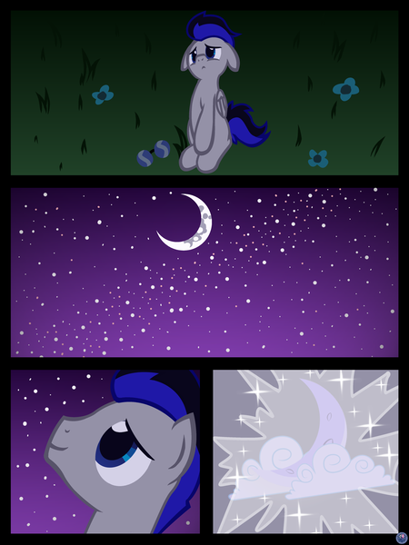 Size: 3456x4608 | Tagged: absurd resolution, artist:template93, blank flank, commission, derpibooru import, glasses, hijo de la luna, moon, night, safe, solo