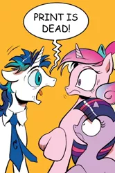 Size: 365x549 | Tagged: derpibooru import, exploitable meme, ghostbusters, idw, meme, princess cadance, safe, screaming armor, shining armor, spoiler:comic, twilight sparkle, younger