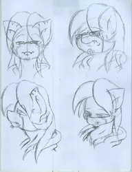 Size: 1716x2231 | Tagged: safe, artist:digitaldomain123, derpibooru import, oc, oc:digital, unofficial characters only, demon pony, doodle, monochrome, rough sketch, sketch, traditional art