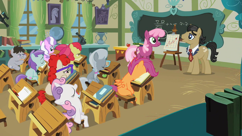 Size: 1280x720 | Tagged: apple bloom, cheerilee, derpibooru import, diamond tiara, drool, family appreciation day, filthy rich, liza doolots, petunia, ponyville schoolhouse, safe, school, scootaloo, screencap, silver spoon, sleeping, sleeping in class, sweetie belle, tootsie flute, truffle shuffle, twist