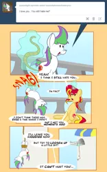 Size: 813x1304 | Tagged: safe, artist:miroslav46, derpibooru import, sunset shimmer, oc, pony, ask, hogtied, rope, sunset shimmer hates you, suspended, tumblr