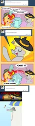 Size: 800x2879 | Tagged: safe, artist:miroslav46, derpibooru import, sunset shimmer, oc, pony, hat, hogtied, magic, rope, sunset shimmer hates you, suspended