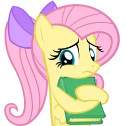 Size: 1029x1028 | Tagged: safe, artist:zacatron94, derpibooru import, part of a set, fluttershy, pegasus, pony, adorkable, alternate hairstyle, book, bow, cute, dork, female, frown, looking at you, mare, nerd pony, ponytail, shy, shyabetes, simple background, solo, transparent background, vector